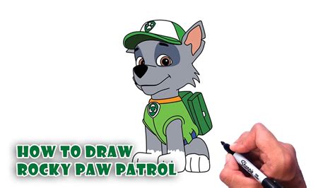 How to Draw Rocky from Paw Patrol Step by Step Easy Drawing Guides