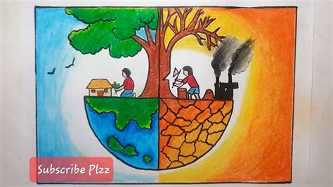 How to Draw Scenery of Environmental Pollution Drawing Step by Step