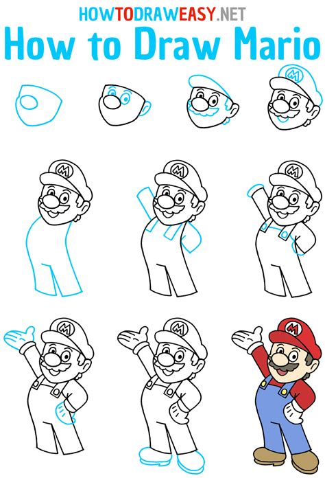 How to Draw Super Mario Step by Step Drawing lesson Super Mario YouTube