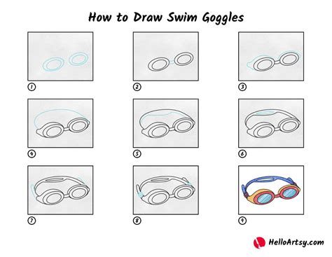 How to Draw Swim Goggles HelloArtsy