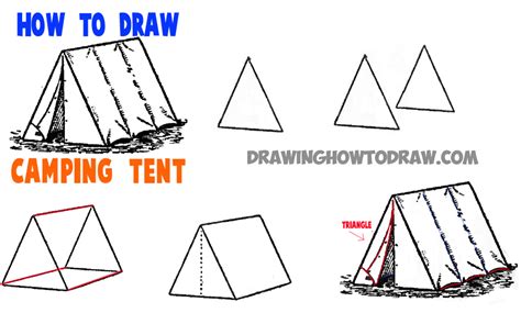 How to Draw Tents Easy Step by Step Drawing Tutorial for Camping Gear