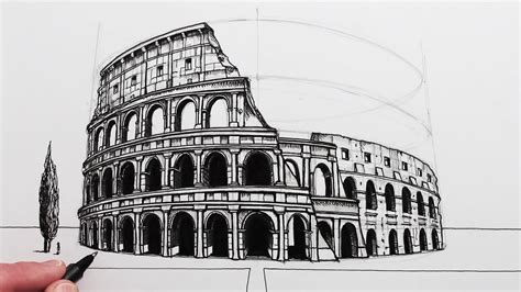 How to Draw The Colosseum in Perspective YouTube
