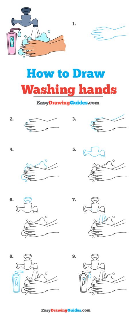 How to Draw Washing Hands Really Easy Drawing Tutorial