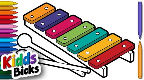 How to Draw Xylophone Drawing Musical Instruments How to Color For