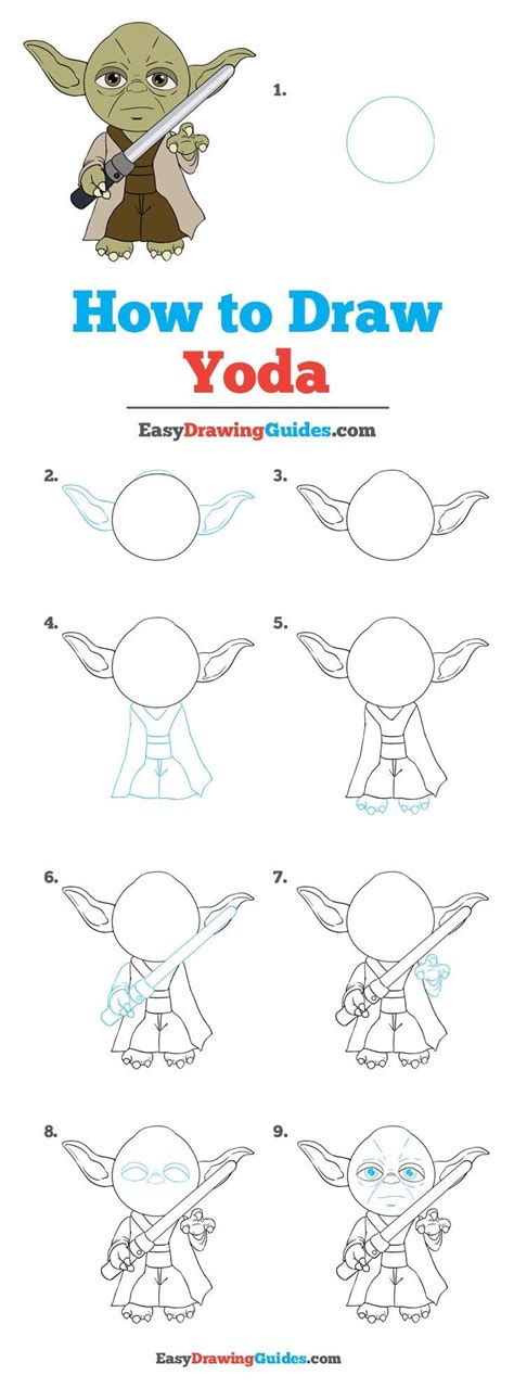 How to Draw Yoda from Star Wars with Step by Step Drawing Tutorial