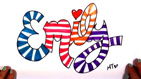 How to Draw Your Name in Cool Letters Emily in Graffiti Letters MLT