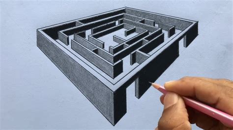 How to Draw a 3D Maze in TwoPoint Perspective Step by Step YouTube