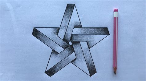 How to Draw a 3D Star Step by Steps for Beginners YouTube