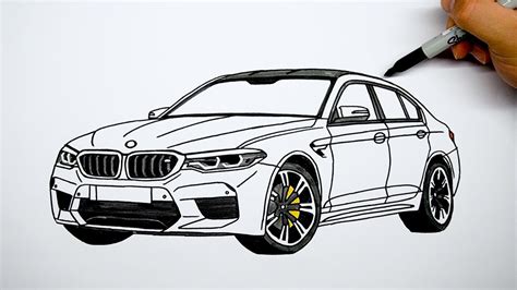 How to Draw a BMW M5 Step by Step Car Drawing Tutorial for Beginners