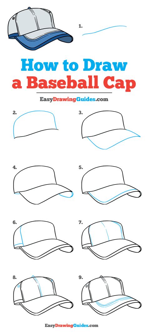 How to Draw a Baseball Cap Easy Drawing Tutorial For Kids