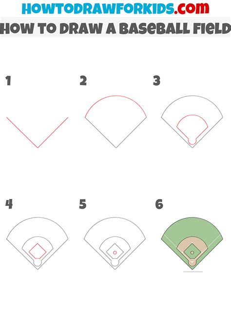 How to Draw a Baseball Field Easy Drawing Tutorial For Kids