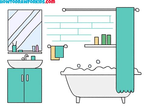 How to Draw a Bathroom Easy Drawing Tutorial For Kids