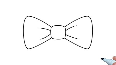 How to Draw a Bow Tie Outline Drawing Step by Step Sketch Tutorial