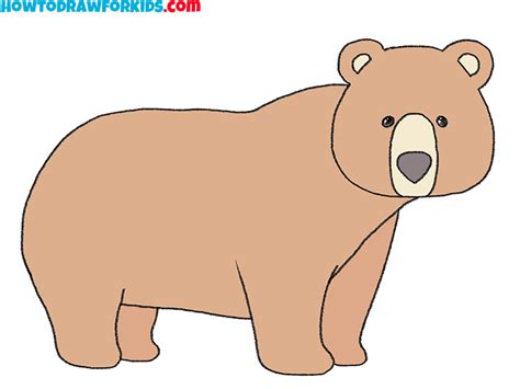 How to Draw a Brown Bear Easy Drawing Tutorial For Kids