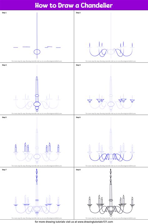 How to Draw a Chandelier Step by Step