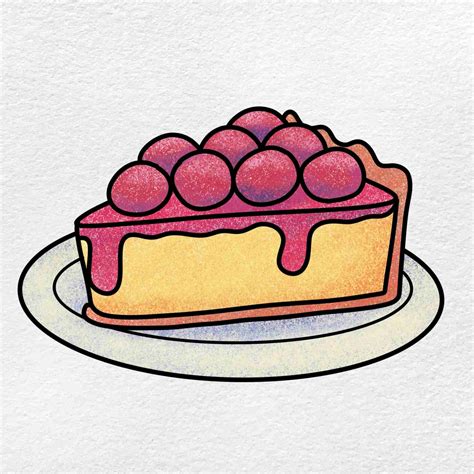 How to Draw a Cheesecake Slice Easy and Cute Learn