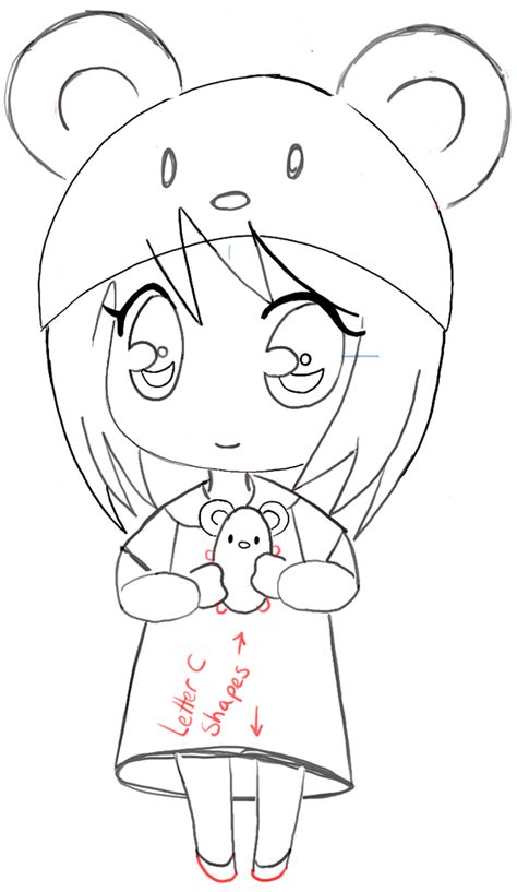 How to Draw a Chibi Girl with Cute Mouse Hat Easy Step by Step Drawing
