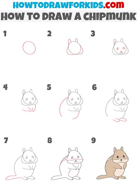 How to Draw a Chipmunk Easy Drawing Tutorial For Kids