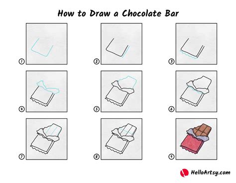 How to Draw a Chocolate Bar Step by Step EasyLineDrawing