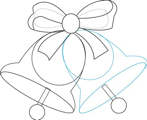 How to Draw a Christmas Bell With Bow Step by Step Easy