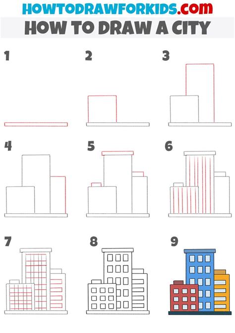 How to Draw a City Step by Step Easy for Beginners/Kids Simple Cities