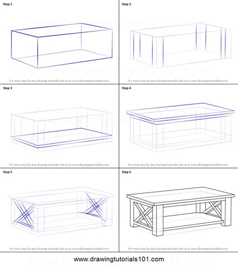 How to Draw a Coffee Table Printable Drawing Sheet by