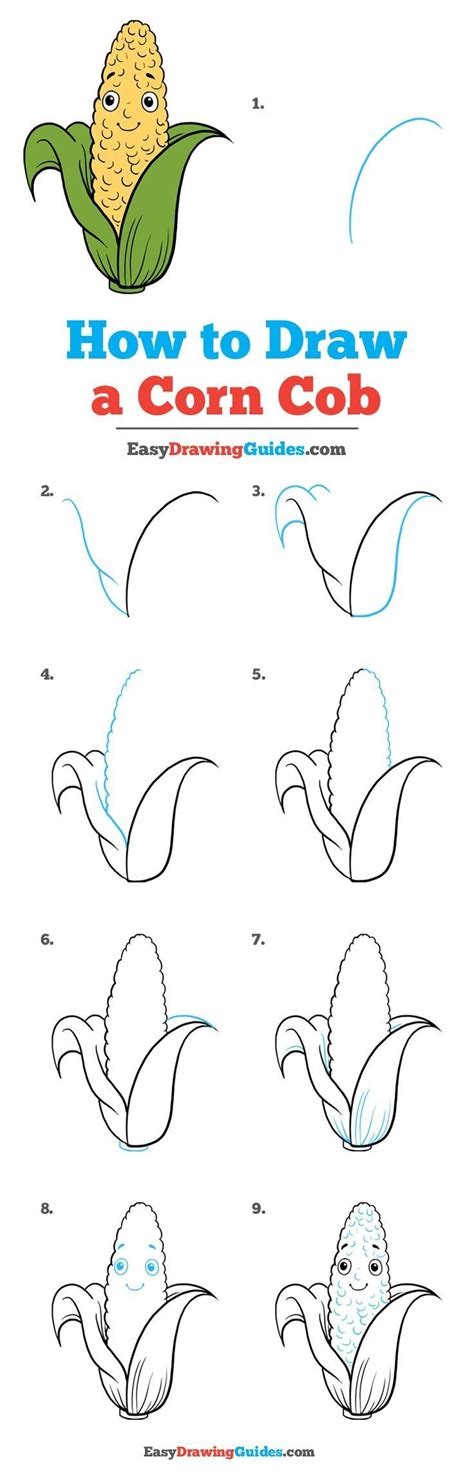 How to Draw a Corn Cob A StepbyStep Tutorial for Kids