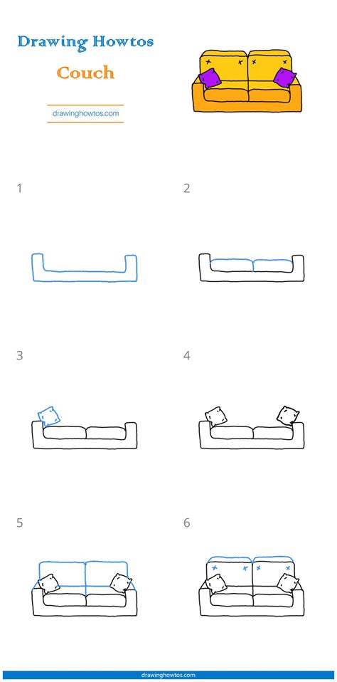 How to Draw a Couch Step by Step Easy for Beginners/Kids Simple