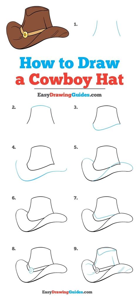 How to Draw a Cowboy Hat Easy Drawing Tutorial For Kids