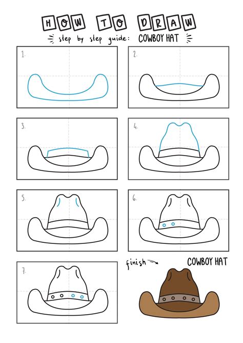How to Draw a Cowboy Hat Step by Step Easy Drawing Guides Drawing
