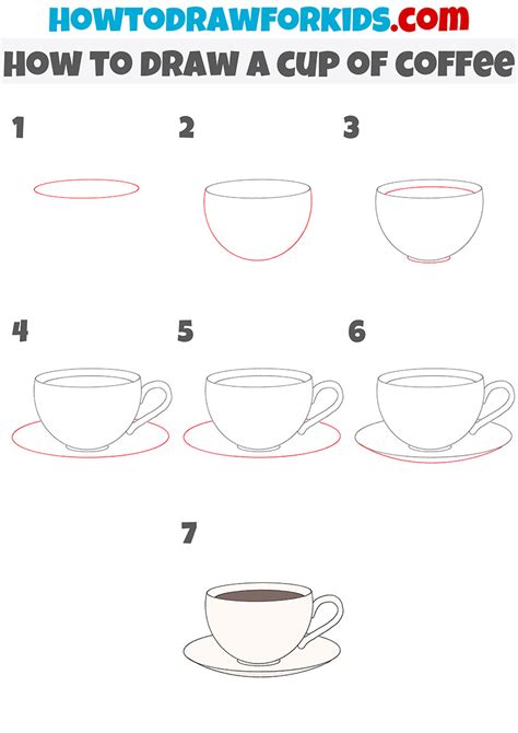 How to Draw a Cup of Coffee Easy Drawing Tutorial For Kids