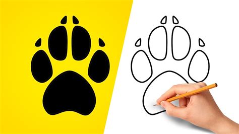 How to Draw a Dog Paw Print - YouTube