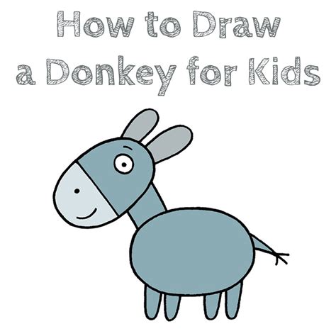 How to Draw a Donkey Easy Drawing Tutorial For Kids