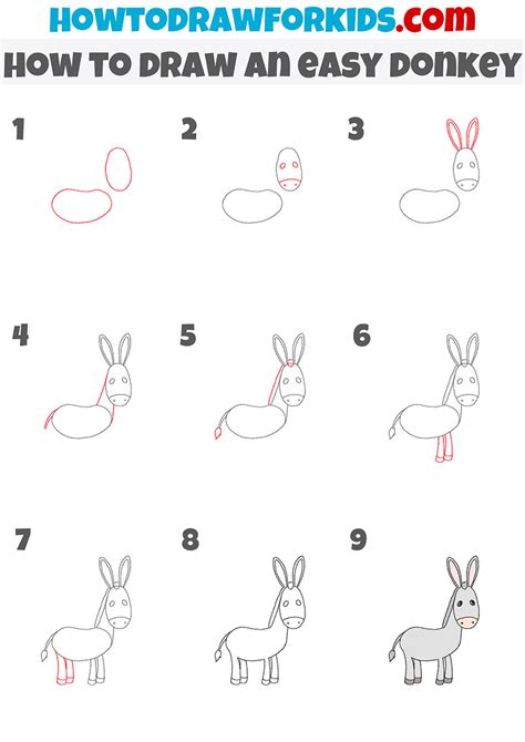 How to Draw a Donkey for Kids How to Draw Easy