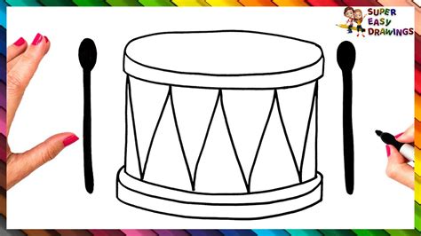 How to Draw a Drum Really Easy Drawing Tutorial