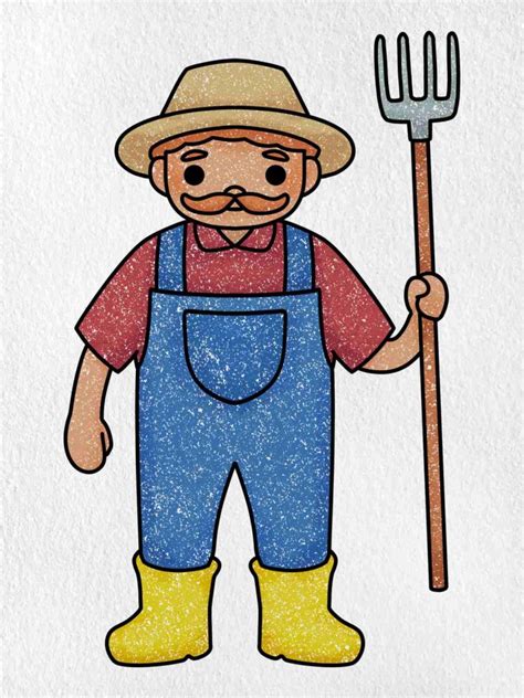How to Draw a Farmer Easy Drawing Tutorial For Kids