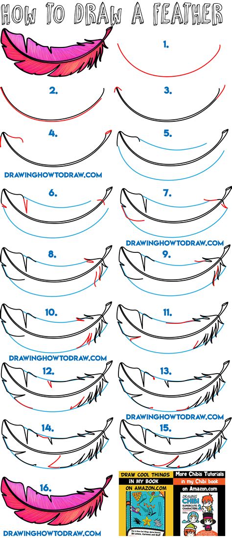 How to Draw a Feather Easy Step by Step Drawing Tutorial for Beginners
