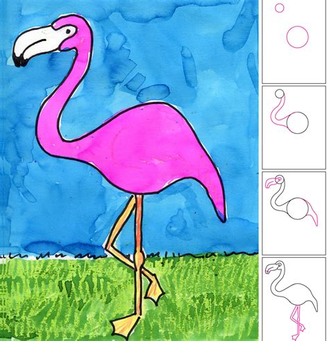 How to Draw a Flamingo Art Projects for Kids