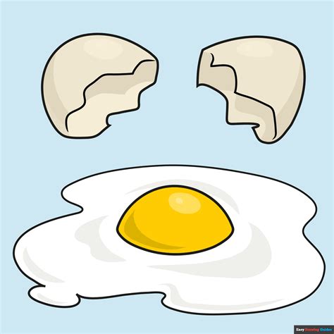 How to Draw a Fried Egg Really Easy Drawing Tutorial