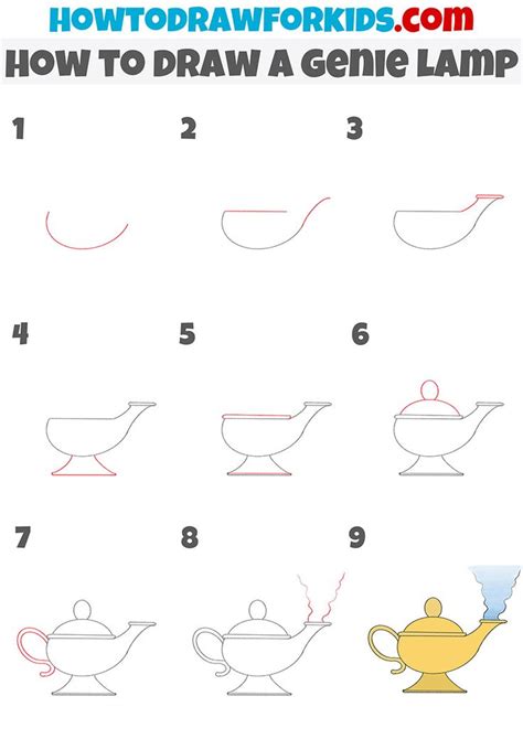 How to Draw a Genie Lamp Easy Drawing Tutorial For Kids