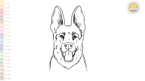 How to Draw a German Shepherd Dog Really Easy Drawing Tutorial Dog