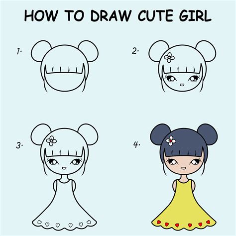 How to Draw a Girl Step by Step For Beginners easy drawings for 