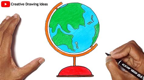 How to Draw a Globe Easy Drawing Tutorial For Kids