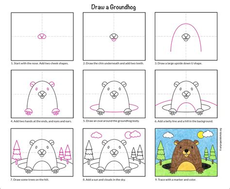 How to Draw a Groundhog in a Few Easy Steps Drawing Tutorial for