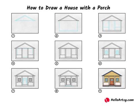 How to Draw a House with a Porch HelloArtsy