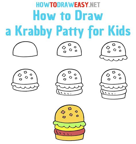 How to Draw a Krabby Patty for Kids How to Draw Easy Drawing Lessons