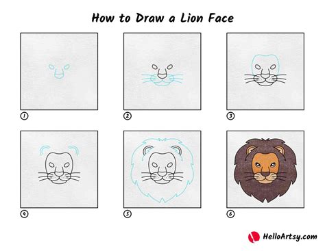 How to Draw a Lion Face HelloArtsy