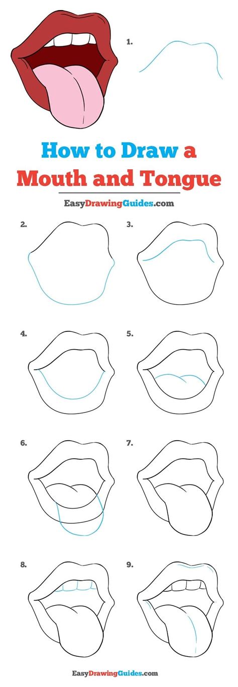 How to Draw a Mouth and Tongue Really Easy Drawing Tutorial Mouth