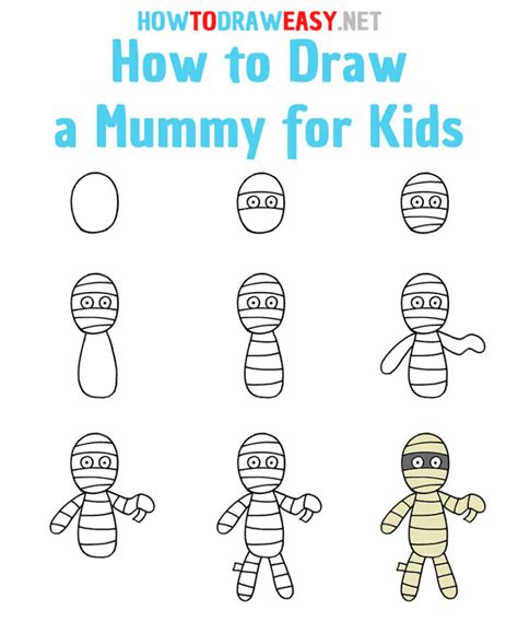 How to Draw a Mummy for Kids Easy Drawing Tutorial