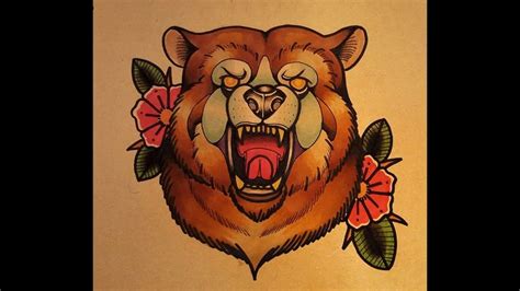 How to Draw a Neo Traditional Bear by thebrokenpuppet YouTube